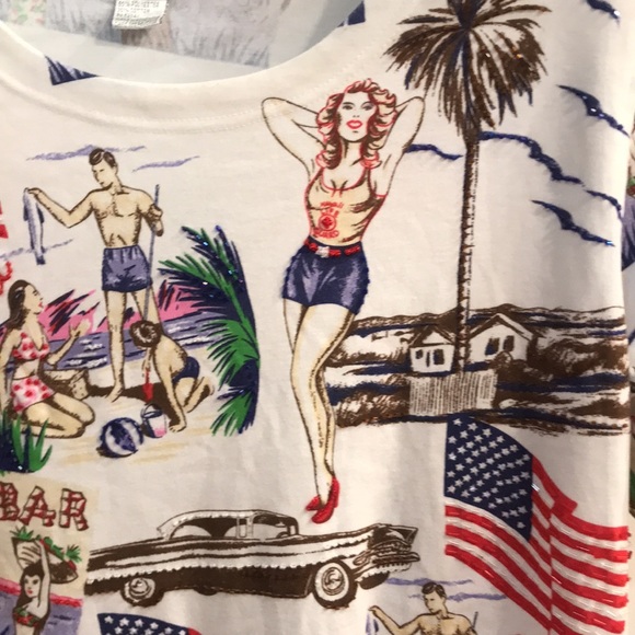 ⚡️FINAL PRICE⚡️ Vintage Pinup Hawaii Summer July Top - Picture 2 of 16